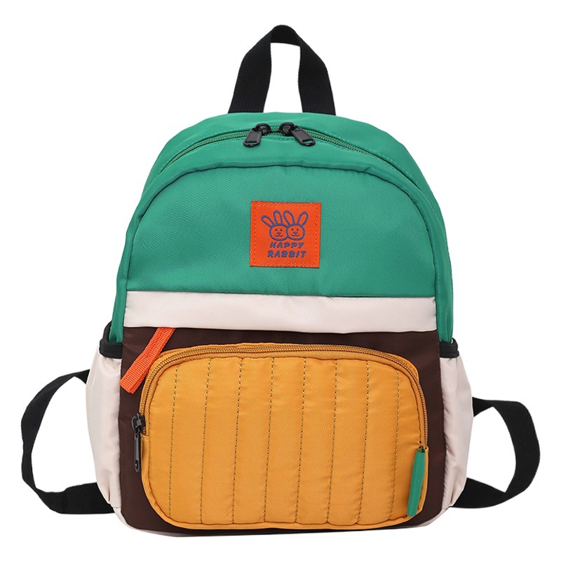 Kindergarten Comercio exterior mochila estilo coreano contraste color padre-hijo Mochila pequeña 2023 nuevos niños y niñas mochila de lona ligera