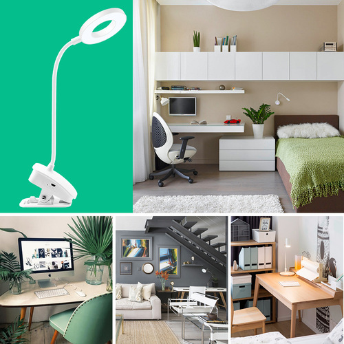 Qianrun Lighting LED Clip Desk Lamp USB Eye Protection Folding Creative Desk Lamp 5V Learning Bedroom Book Lamp For Students