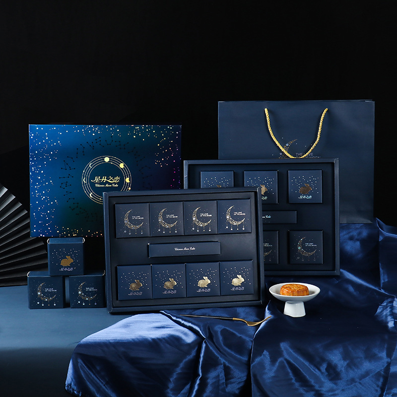 现货中秋月饼盒现货6粒8粒蛋黄酥手提月饼包装盒折叠软盒包邮