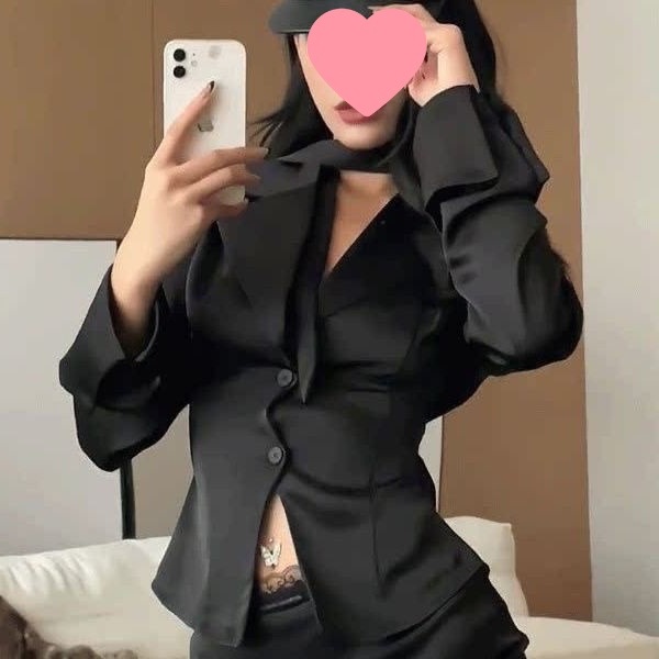 French Style Elegant Red Dress Collar Tight Waist Shirt Women's Early Autumn New Pure Desire Sexy Slim-fit Niche Chic Shirt