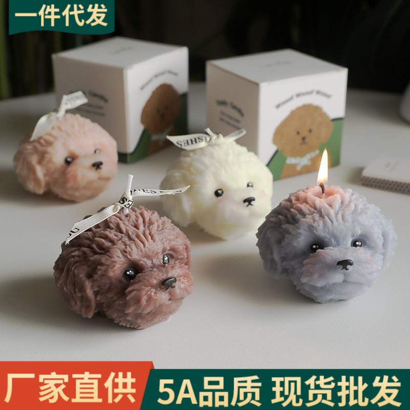 Velas de aromaterapia, sensación de ambiente, souvenirs al por mayor, perro de peluche, lindo regalo de fragancia creativa, cera hecha a mano con forma de animal