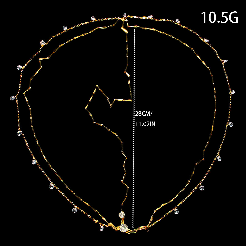 Europa y los Estados Unidos venta caliente simple cadena de cabello de novia alta sensación colgante de diamante tocado accesorios simples cadena de cabello