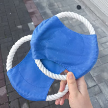 狗狗玩具 棉绳帆布飞盘大号 抛掷训犬绳结玩具 编织飞盘宠物玩具