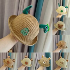 Ins summer little girl sun hat cute hat for girls kids summer beach hat bag sun protection hat for boys kids grass hat
