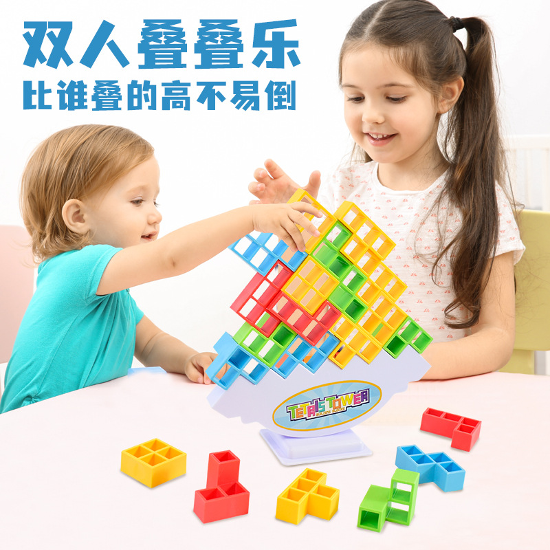 Bloques de construcción de equilibrio populares transfronterizos jengle Bloques de construcción rusos jengle juguetes de escritorio para niños interacción de fiesta