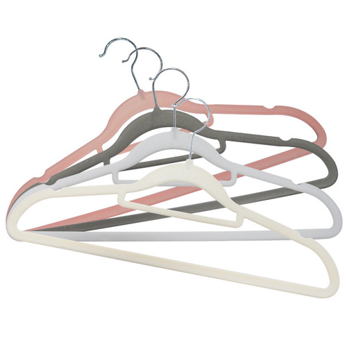 Flocked clothes hanger shoulder, non-slip, dry and wet, clothing store, home hanging wardrobe organizer recommended for home storage