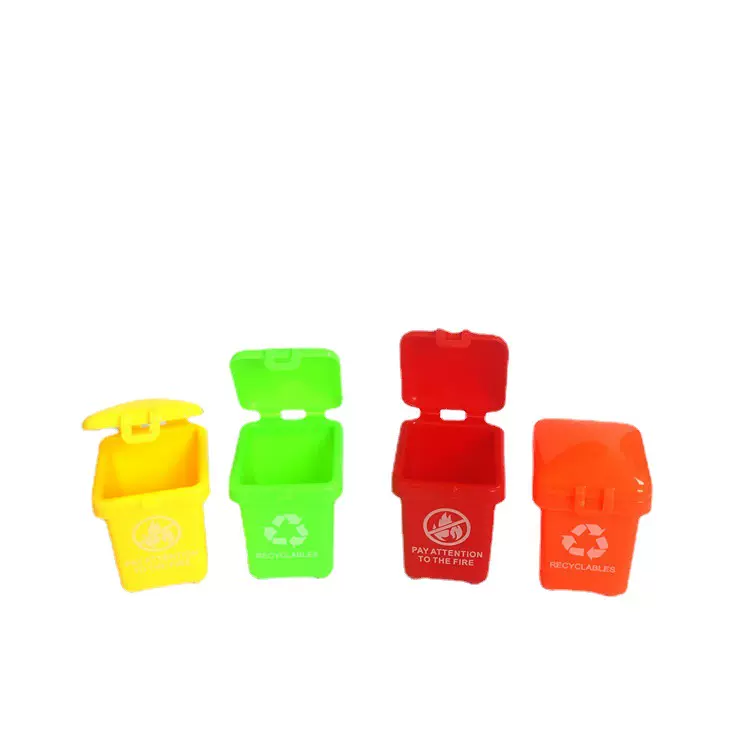 超酷4.5厘米迷你垃圾桶玩具模型垃圾分类教学道具
