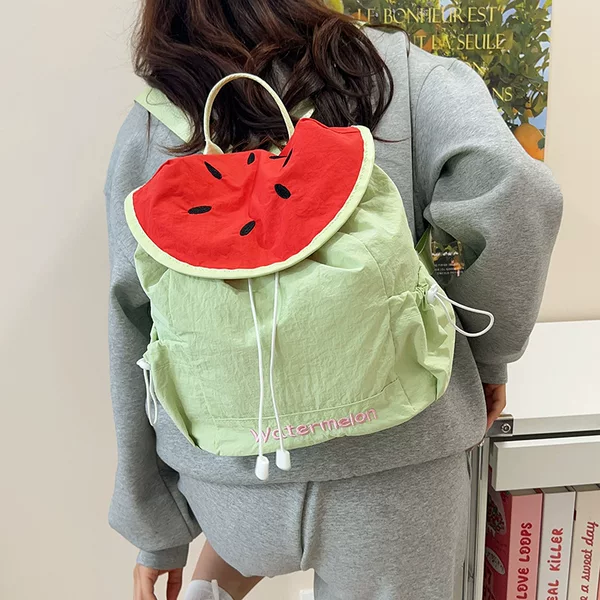 College Style Dopamine Contrast Color Backpack for Women 2025 New Fashion Travel Versatile Commuter Cross-Body Bag