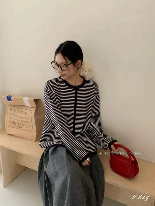 025慵懒风圆领卫衣女秋季新款薄款宽松韩版oversize女式上衣bf外|undefined