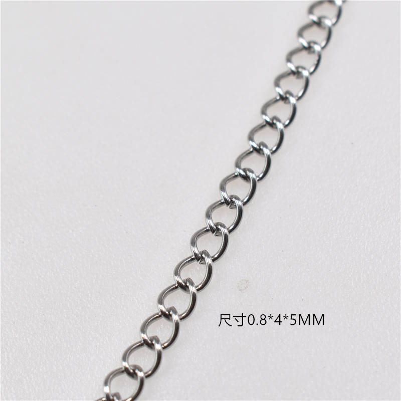 Botones de ocho caracteres, tiras de cadena DIY decoradas con vallas publicitarias de cadena retorcida de acero inoxidable, cadenas colgantes, jeans, ropa colgante, cadenas metálicas