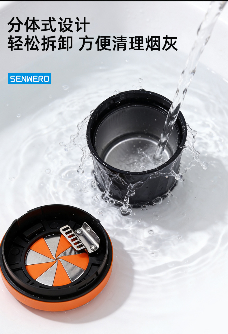 Car Ashtray, Desktop Ashtray, Car Trash Can with Smoke Extinguishing Ring, Rotating Lid, Car Garbage Container to Prevent Ash from Flying