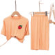 2025 Kidsren's Pajamas Set, Home Clothes, Facial Mask, T-Shirt, Thin Korean Style, Candy-Colored Air-Conditioned Clothes for Boys and Girls