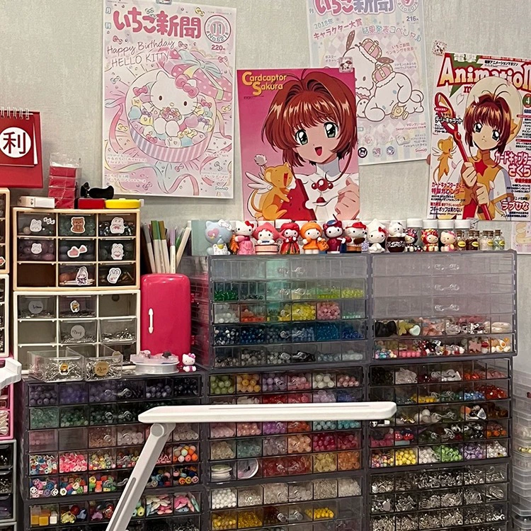 Прозрачный многослойный ящик для хранения бисера большой емкости, аксессуары для материалов ручной работы, раздельные стеклянные бусины, ручная шкатулка для драгоценностей