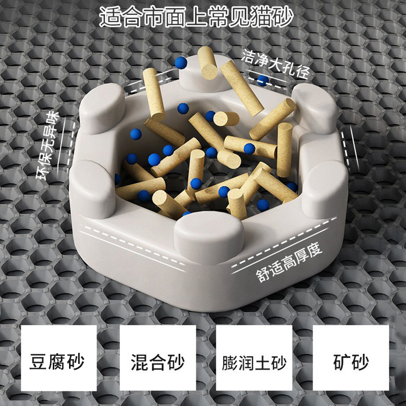 Estera de arena para gatos Caja de arena para gatos estera anti-salpicaduras lavable de gran tamaño Eva Filtro de doble capa anti-out estera de control de arena para gatos