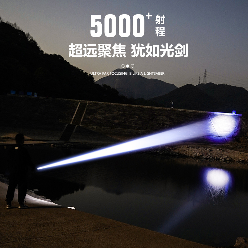 Transfronterizo P20 al aire libre linterna telescópica zoom de largo alcance impermeable linterna de carga portátil