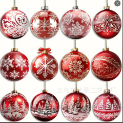 クロスボーダー新品36ピースクリスマスクリエイティブ赤クリスマスボール暖かい心庭木製工芸装飾パーティーペンダント