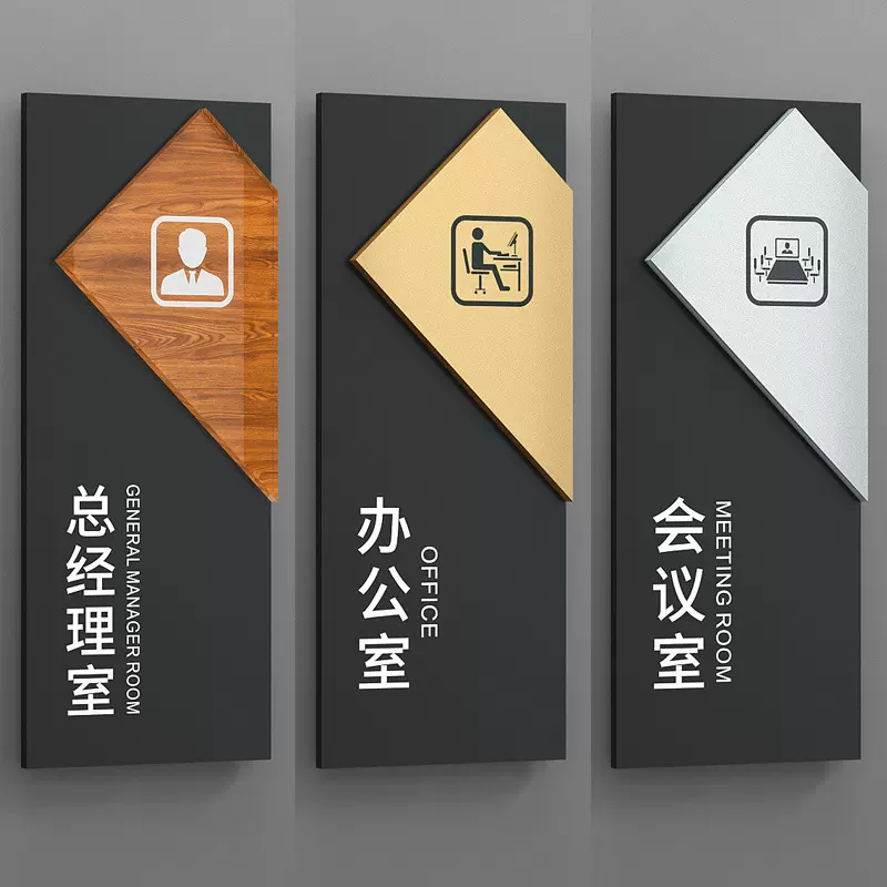 亚克力门牌办公室商务公司酒店洗手间禁止吸烟创意免打孔标识牌