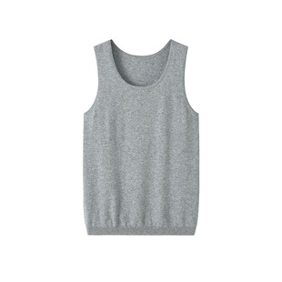 Inner Mongolia Cashmere Vest Men's U-Neck Pure Color Warm Loose Knitted Waistcoat Bottoming Inner Wear New Autumn and Winter Products