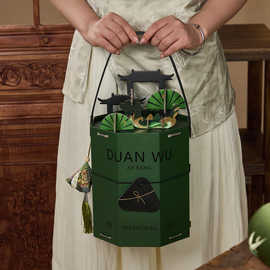 2026创意八边形端午抱抱桶粽子礼盒包装盒手提抱抱桶礼品盒空盒
