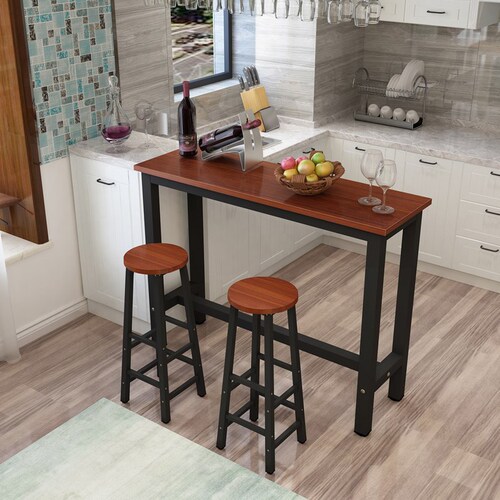 Wholesale wall bar table home window table milk tea shop high bar long dining table hotel table and chairs long table narrow