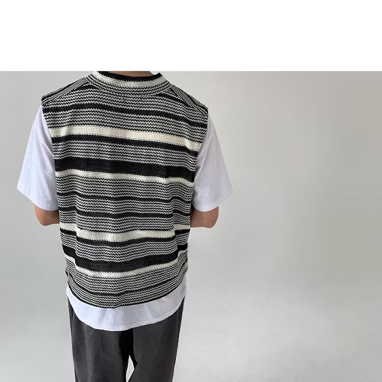2025 primavera estilo de moda camisa de punto hombre pareja bf estilo de escuela chaleco de lana chaleco de hombro sin mangas