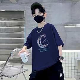 2026新款短袖棉质儿童T恤夏季中大童装时髦男孩宝宝纯棉上衣t恤潮