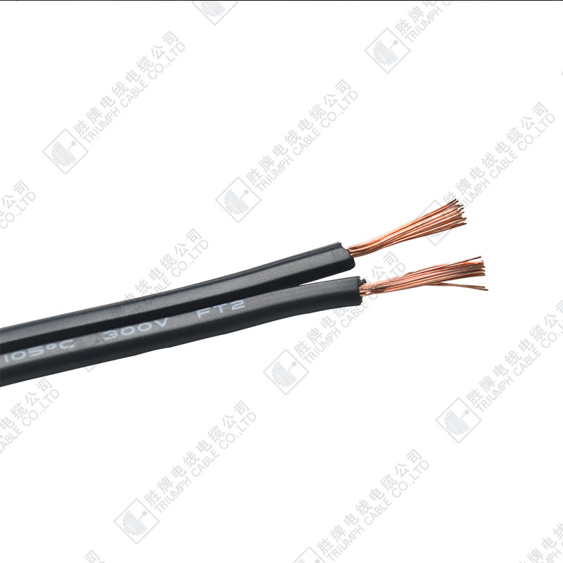 胜牌PVC无护套并排线|18AWG电器内部配电线SPT-1-18A黑印白节导线