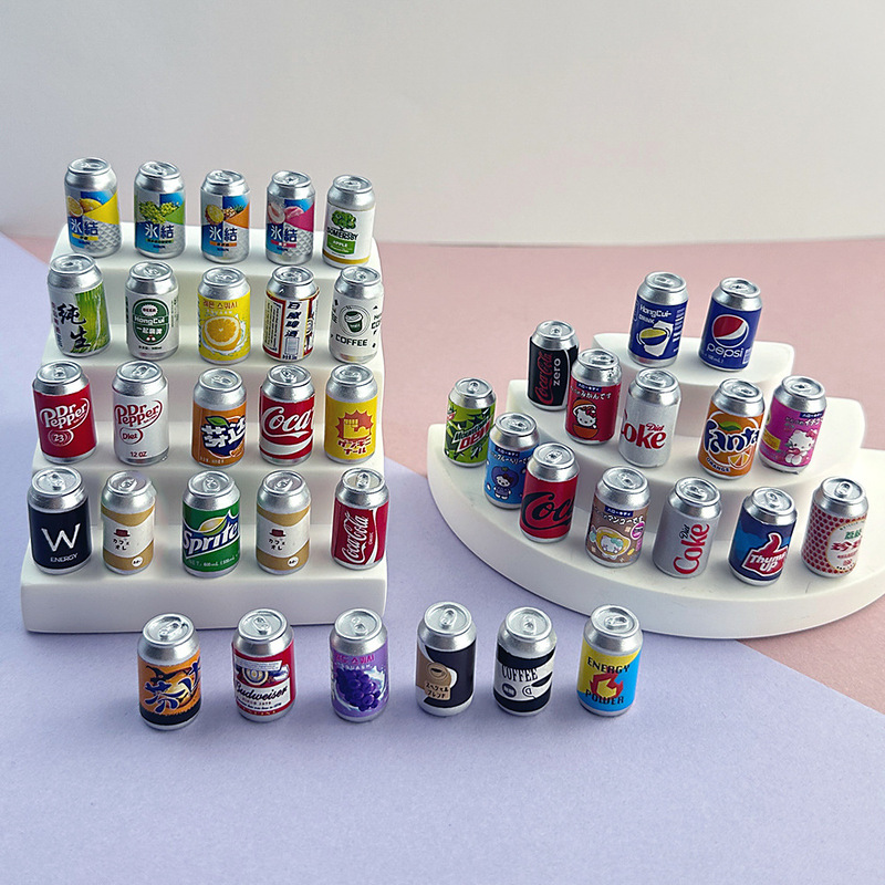Mini cans supermarket convenience store model micro landscape scene layout props resin simulation three-dimensional small bottle Mini cans supermarket convenience store model micro landscape scene layout props resin simulation three-dimensional small bottle