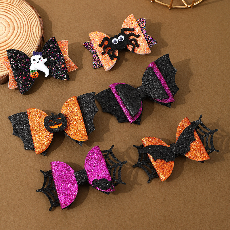 Party, Carnival, Street Occasion Women's Hip-Hop Funny Halloween Pattern Bow Knot Alloy Hair Clip