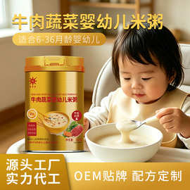 OEM定制代工 婴幼儿牛肉蔬菜米粥 宝宝米粉米糊 6-36个月营养辅食