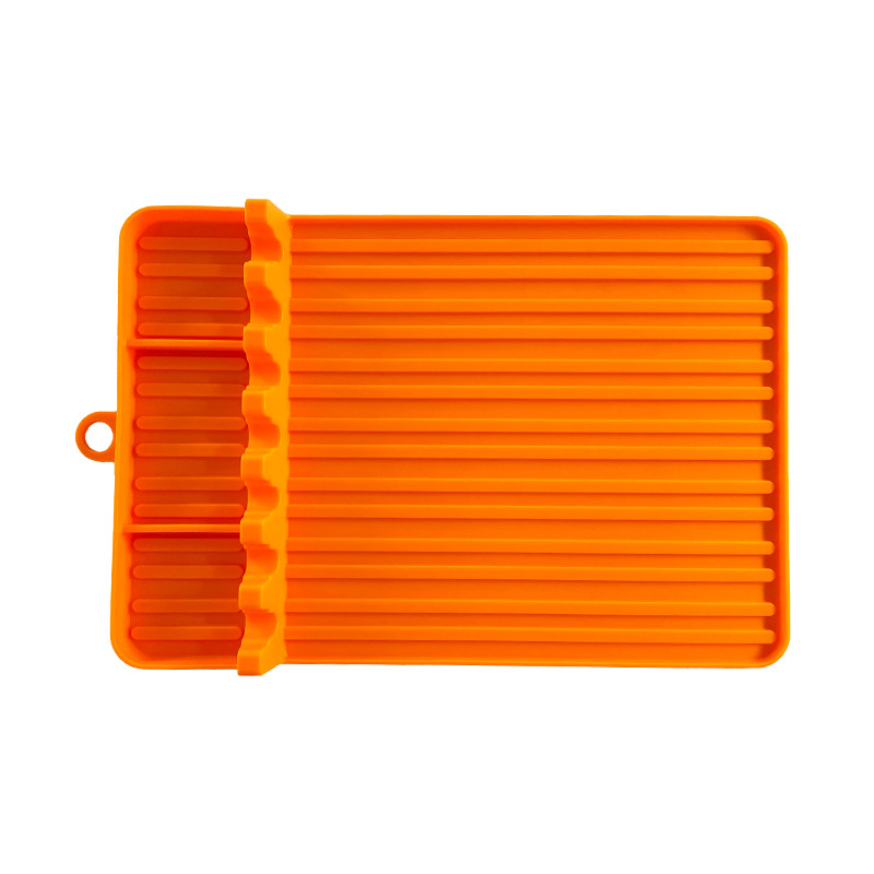 (주황색) 오븐툴매트(걸이구멍이 있는 직사각형 세로무늬)