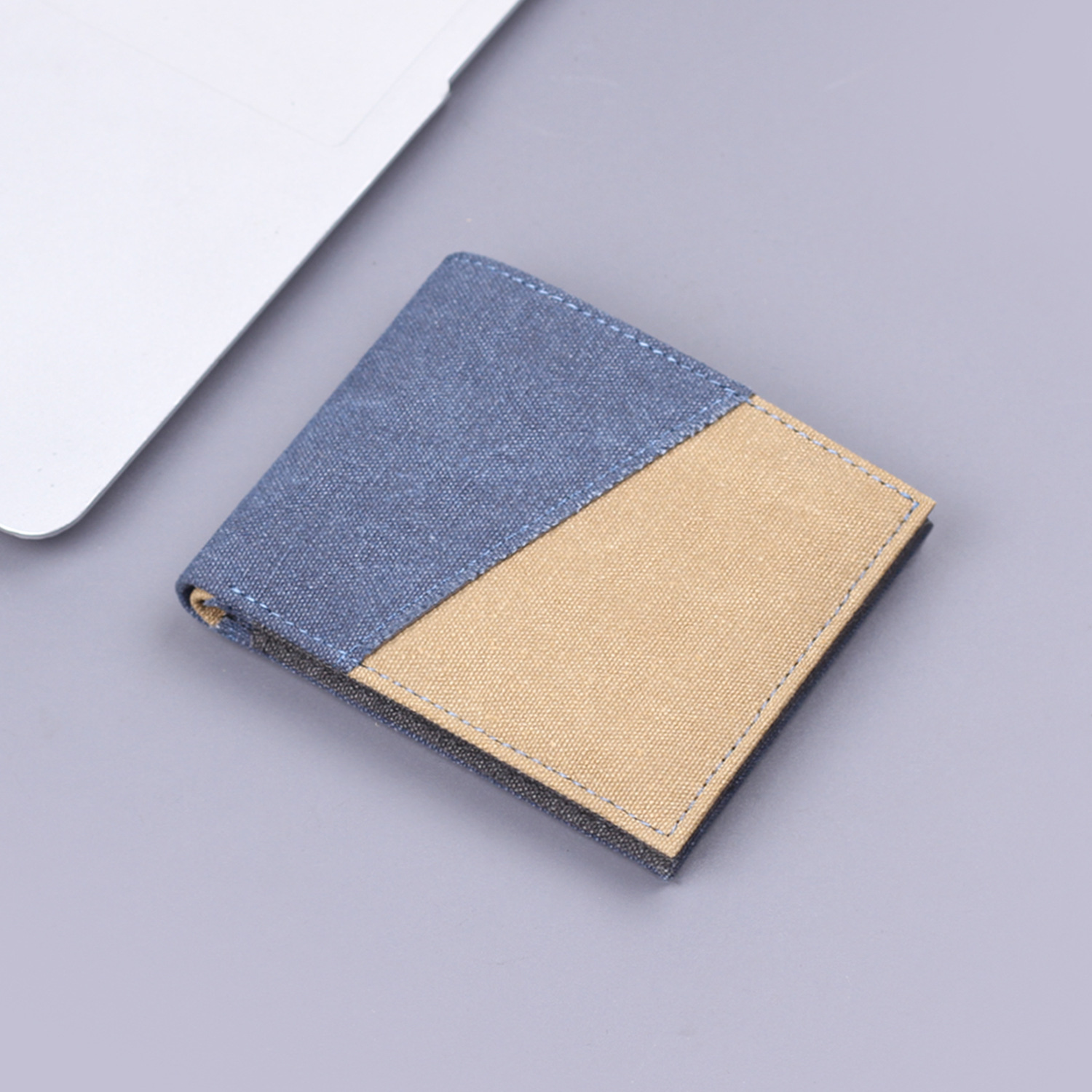 Canvas cartera corta cartera de denim para hombres cartera de tela suave nuevo producto cartera de cuero para hombres cartera de tarjetas en un hombre 9 tarjetas