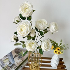 New product simulation 3-head princess rose bouquet home wedding flower arrangement fake flowers Valentine's Day decoration handmade silk flowers wholesale