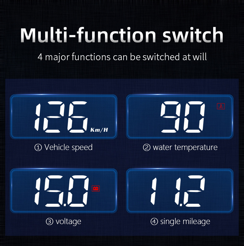 Cross-border exclusive head-up display HUD, universal type for car modification, portable OBD high-definition car display M3