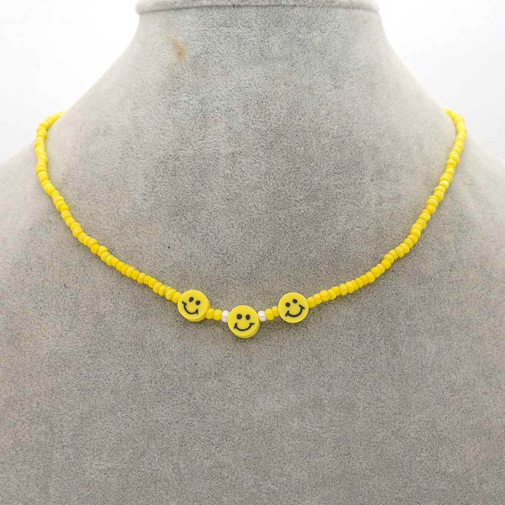 Großhandel Schmuck Gelbes Smiley-gesicht Perlenkette Nihaojewelry display picture 3