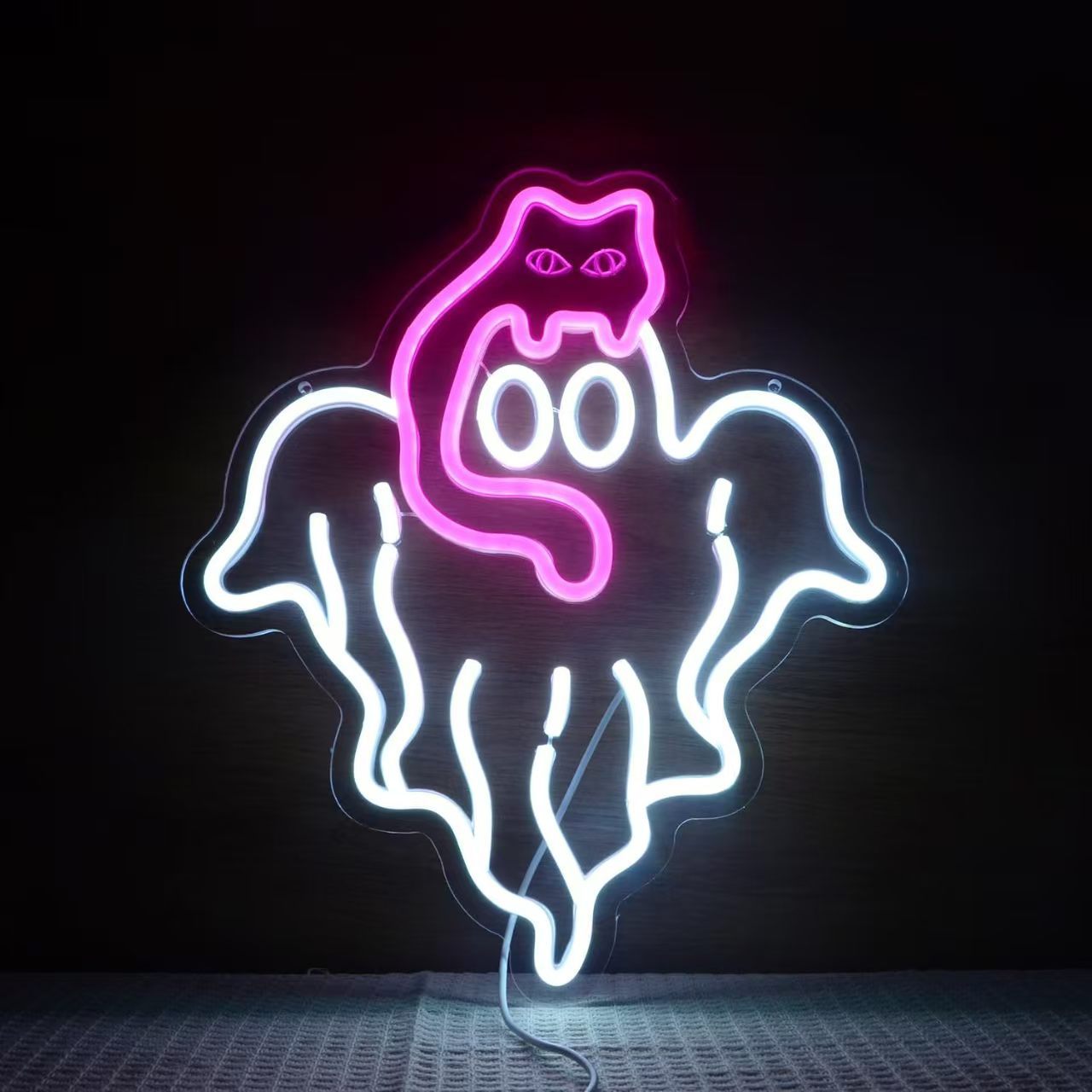 Luz de neón transfronteriza amazónica personalizada calabaza fantasma de Halloween luces decorativas happy Halloween atmósfera