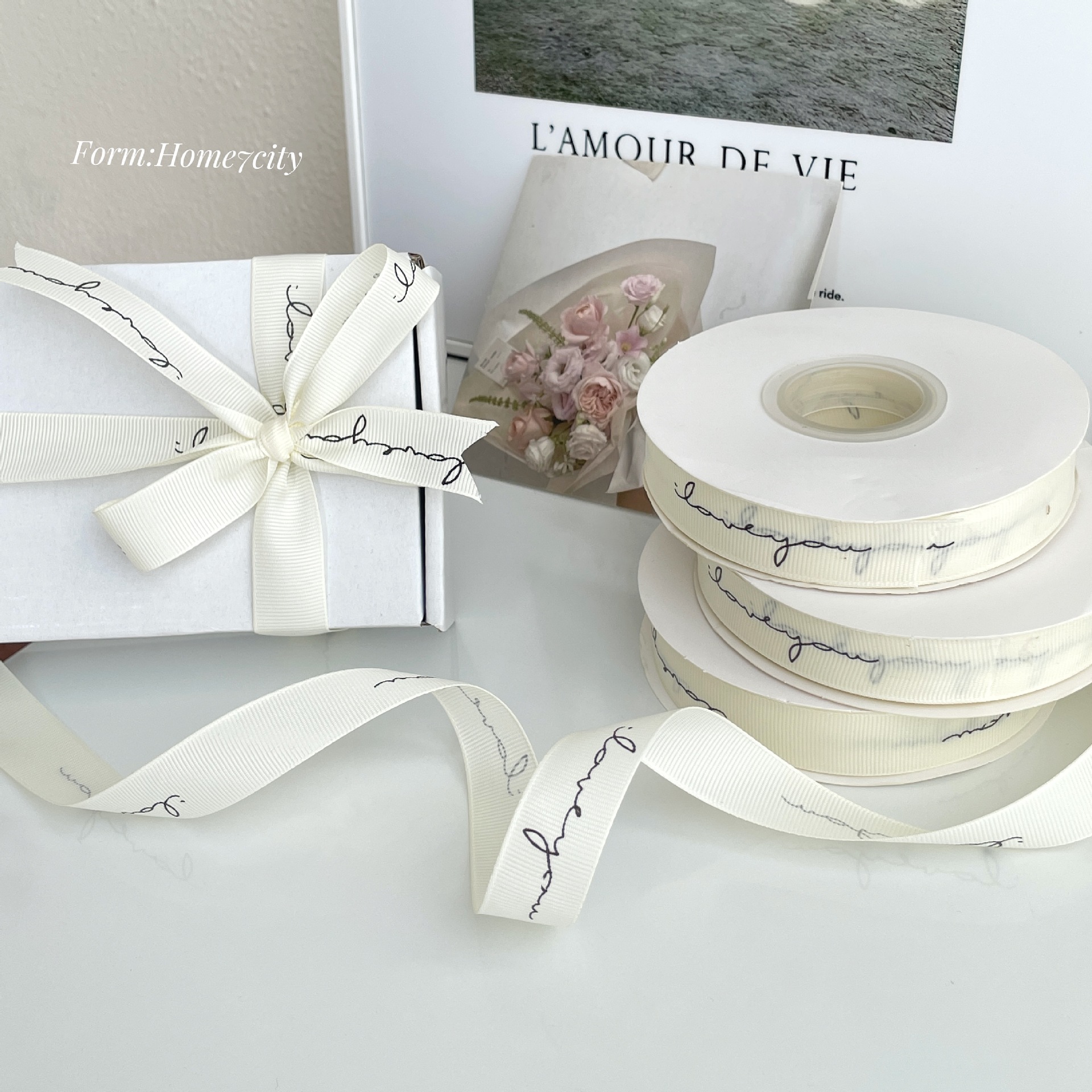 ins英文布艺丝带礼物包装绑带蛋糕打包绳鲜花扎带礼盒装饰法式风