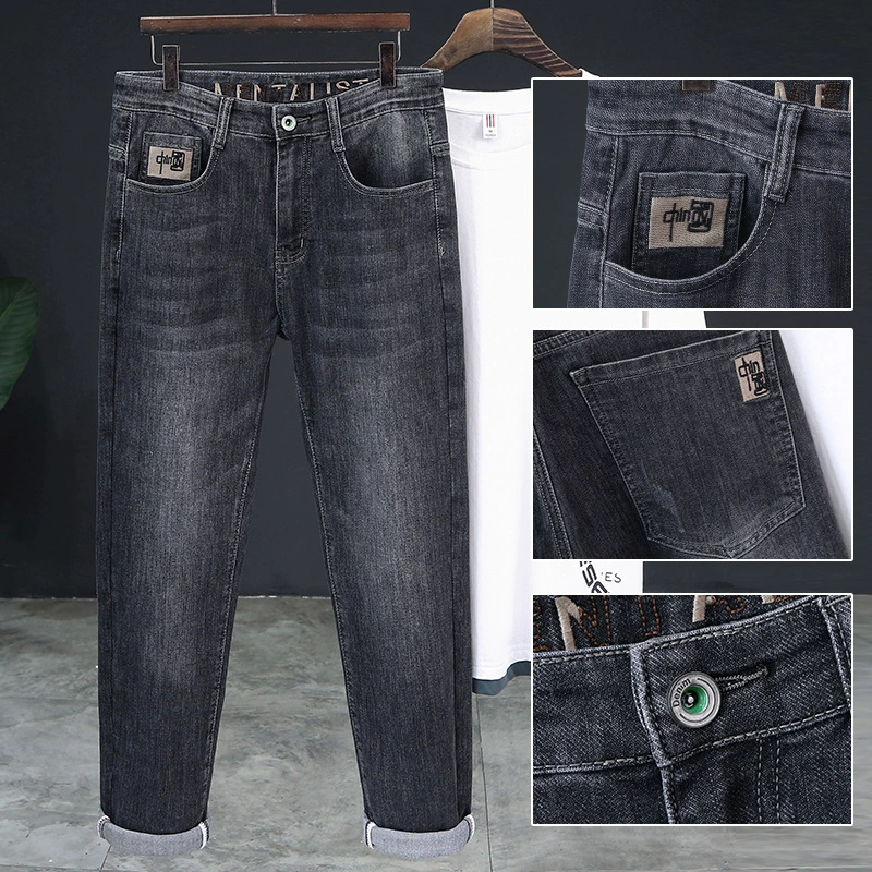 Качественные эластичные джинсы, банная одежда, брюки с вышивкой, slim fit