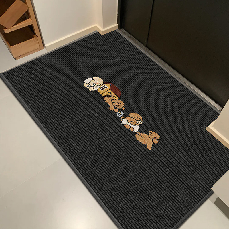 Cartoon Crystal Velvet Floor Mats, Entrance Door Mats, Entrance Dust-Removing Floor Mats, Household Dirt-Resistant and Easy-Care Floor Mats