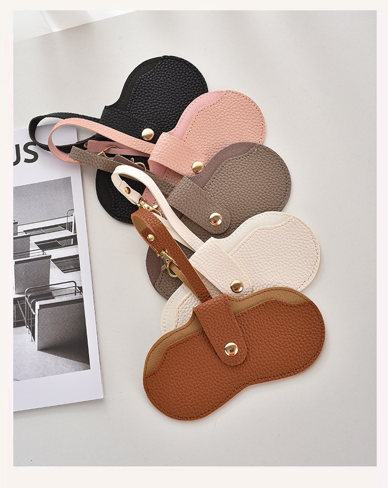 40g Weight Glasses Pouch Classification Pu Leather Material Solid Color Pattern Unisex Gender Vintage Style, Simple Style Style Vintage Style Simple Style Solid Color Pu Leather Unisex Glasses Pouch 无