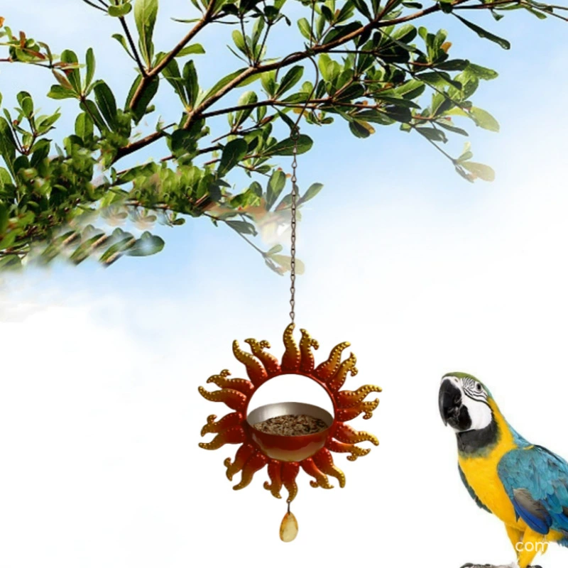 Трансграничные новые металлические подвесные солнечные лица кормушки для птиц тарелки для кормления птиц ванны для украшения на открытом воздухе