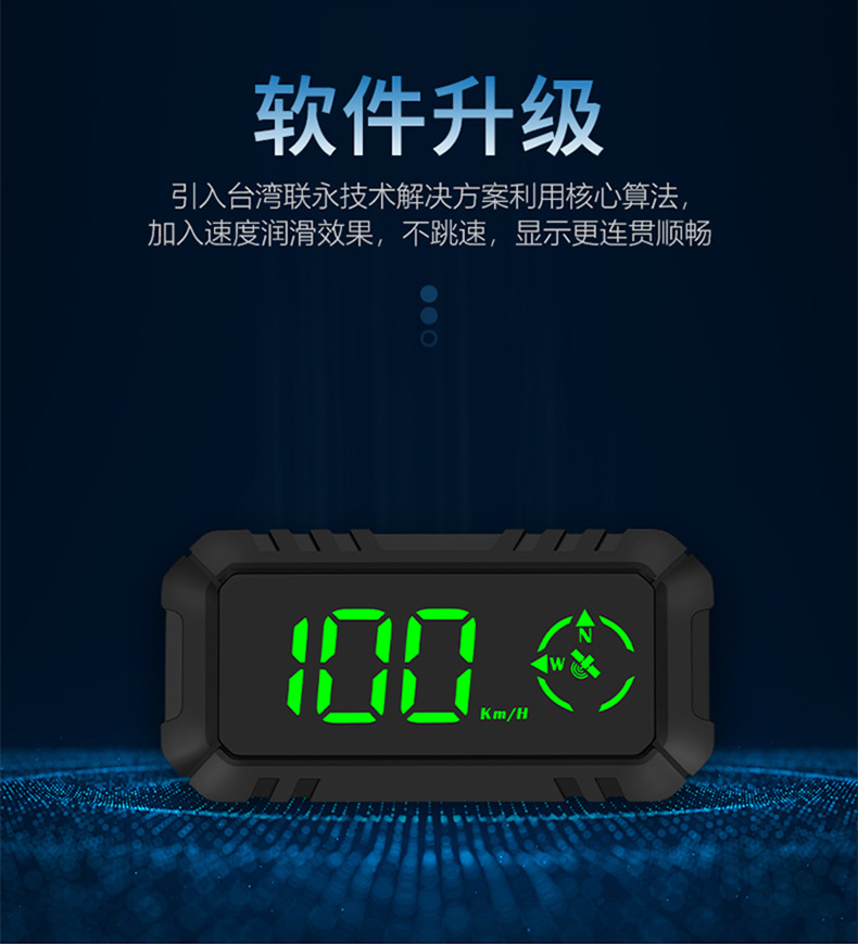 Cross-border car HUD head-up display, universal for cars, GPS, multi-color instrument ambient light, compass, metric and imperial miles G7