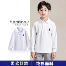 儿童POLO衫2025秋季新款男女童炸街纯棉印花打底衫宝宝翻领长袖潮