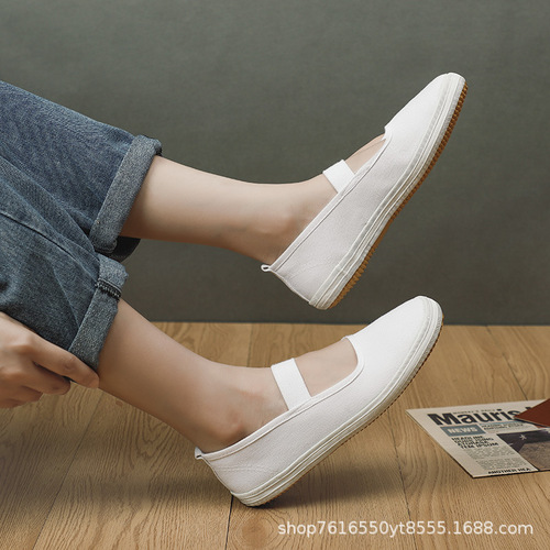 Shanghai Rebound Gymnastics Ballet Dance Shoes White Women Students Children Aerobics White Ball Shoes Work Shoes