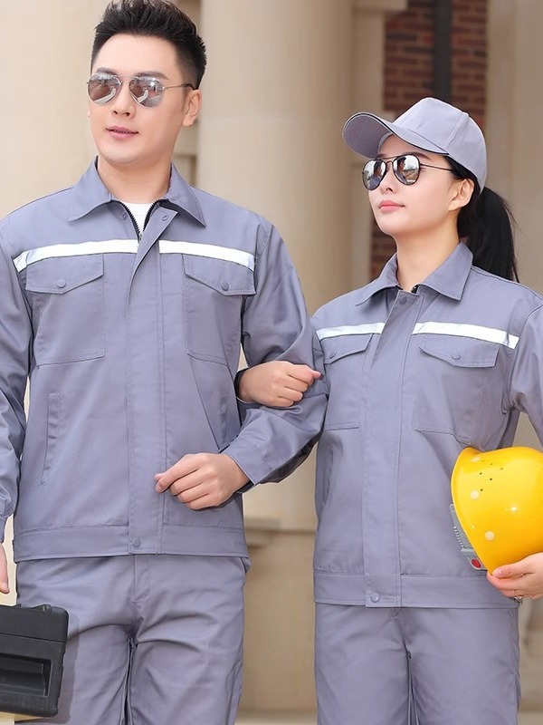 Trajes de trabajo primavera y otoño manga larga doble capa gruesa resistente al desgaste reparación de automóviles logística reflector ingeniería de ropa de seguro laboral personalizada