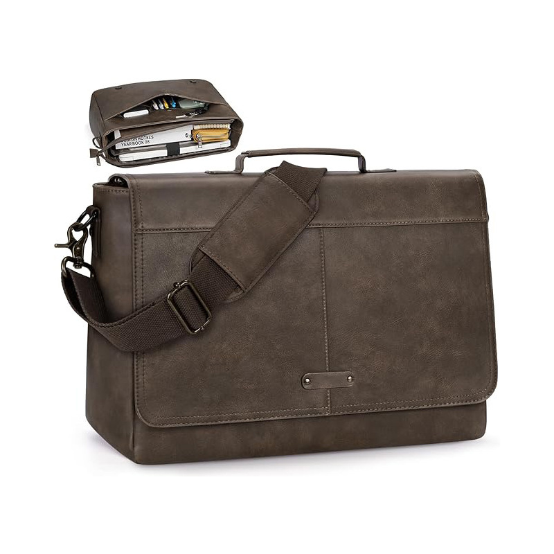 Customized Cross-Border New Business Handbag Pu Leather Waterproof Shoulder Messenger Laptop Bag Men's Briefcase