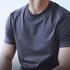 ハイエンド 7A 抗菌マルベリーシルクメンズ半袖 Tシャツ夏クール液体アンモニアモーダル通気性ソリッドカラーラウンドネックトップ
