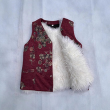秋冬季皮毛一体羊毛马甲女中老年保暖羊皮坎肩加绒加厚背心妈妈装