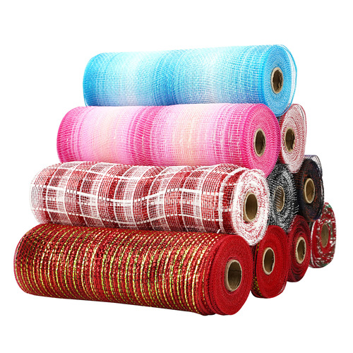 Amazon best-selling 26cm decorative net ribbon DIY holiday atmosphere decoration colorful ribbon gift box gift wrap