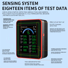 現物18合1ホルムアルデヒド検出器空気品質二酸化炭素pm2.5データ保存ダウンロード